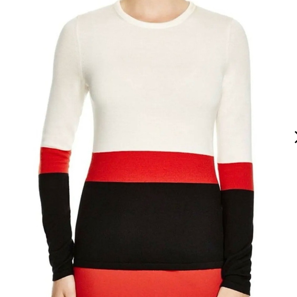 Hugo Boss 'Faye' Virgin Wool Colorblock Women’s Sweater, Size M